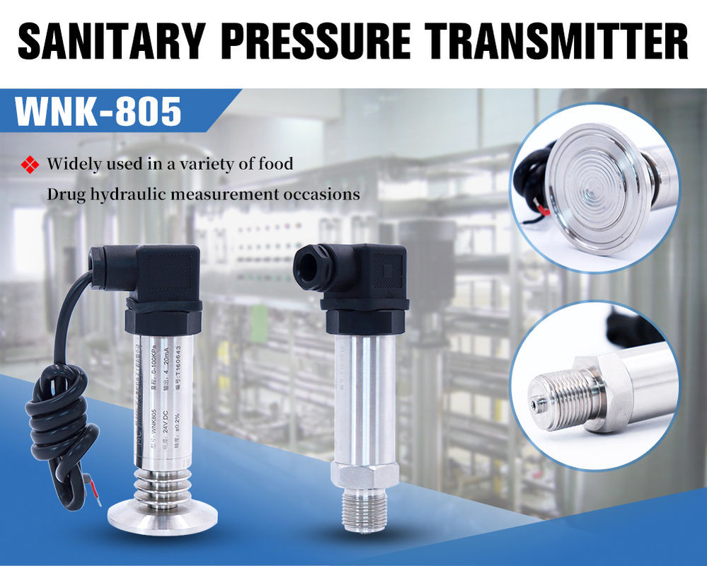 Gıda Sınıfı Sıhhi Tesisat için 4-20mA 0.5-4.5V Yıkama Diyaframlı Basınç Transmitteri