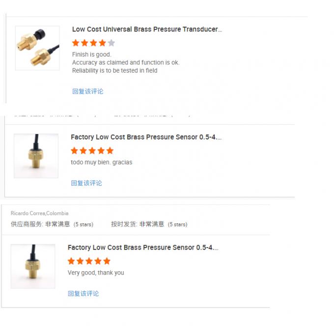 Sıvı Gaz için 0.5V 4.5V Pirinç Seramik Kapasitif Basınç Sensörü 11